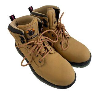 Brahma Womens Tan Steel Toe Work Boots Size 6 Man Made Material ASTM F2413-18